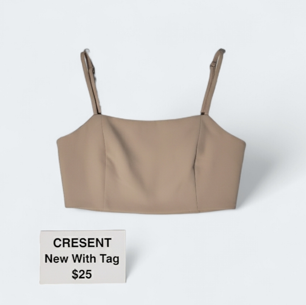 💫 CRESENT (Nordstrom)  Trendy Beige Ultra Crop Top NWT